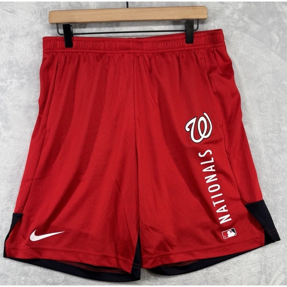 Nike Dri-FIT Washington Nationals MLB Training Performance Shorts Red Men's L